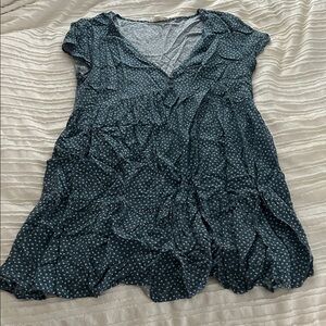 La Hearts Teal Flowered Dress